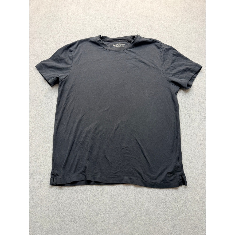 Banana Republic Luxe Touch Tee Mens Large Black 100% Cotton Short Sleeve T-Shirt